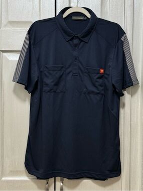 McDonald’s Men Size M-R Employee Work Polo Shirt Navy Blue Shirt Logo Uniform